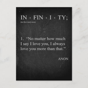 INFINITY Love you more辞書定義カード ポストカード