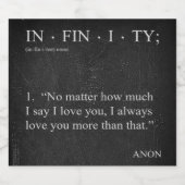 INFINITY Love you more Definitionボトルラベル スパークリングワインラベル (シングルラベル)