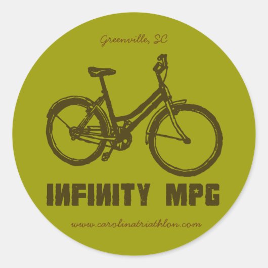 INFINITY MPGブラウンデカール, www.carolinatriathlon.co ラウンドシール (正面)