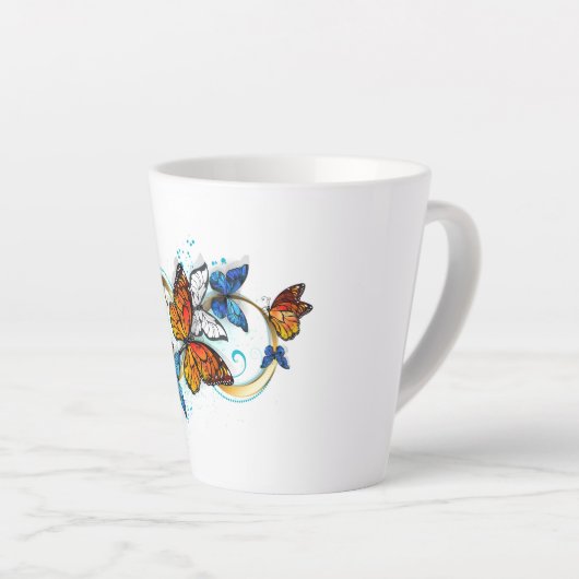 Infinity of Monarch Butterflies カフェラテマグ (右アングル)