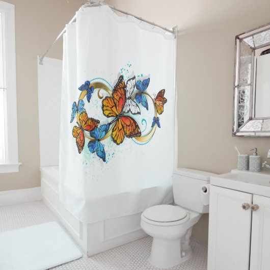 Infinity of Monarch Butterflies シャワーカーテン (インサイチュ)