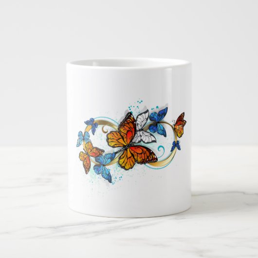 Infinity of Monarch Butterflies ジャンボコーヒーマグカップ (正面)