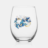 Infinity of Monarch Butterflies ステムなしワイングラス (裏面)