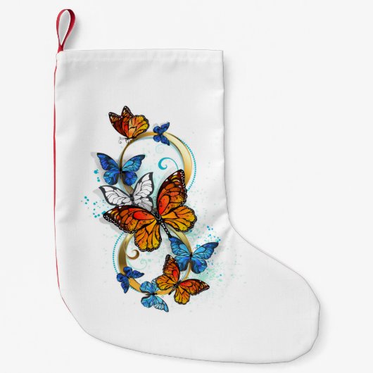 Infinity of Monarch Butterflies スモールクリスマスストッキング (正面)