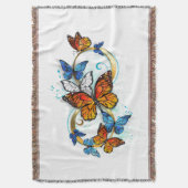 Infinity of Monarch Butterflies スローブランケット (正面縦)
