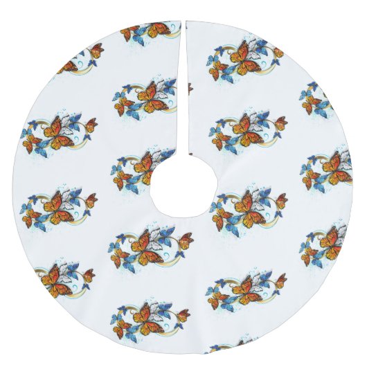 Infinity of Monarch Butterflies ブラッシュドポリエステルツリースカート (正面)