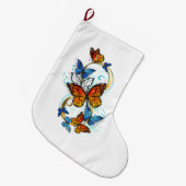 Infinity of Monarch Butterflies ラージクリスマスストッキング (正面 (吊り時))
