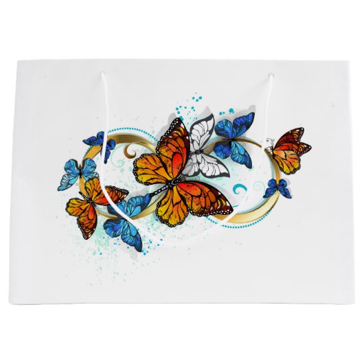 Infinity of Monarch Butterflies ラージペーパーバッグ (正面)