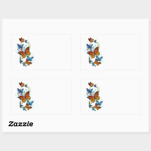 Infinity of Monarch Butterflies 長方形シール (シート)