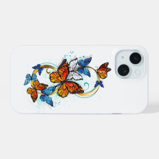Infinity of Monarch Butterflies iPhone 15ケース (裏面横)