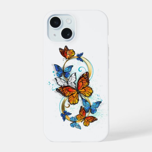 Infinity of Monarch Butterflies iPhone 15ケース (裏面)