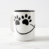 Infinity Paw Prints and Heart コーヒーマグ 15オンス ツートーンマグカップ (正面左)