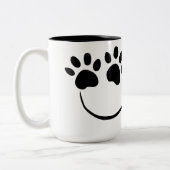 Infinity Paw Prints and Heart コーヒーマグ 15オンス ツートーンマグカップ (左)
