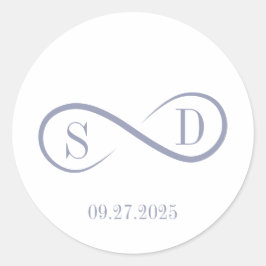 infinity Sign Elegant Minimalist Wedding ラウンドシール