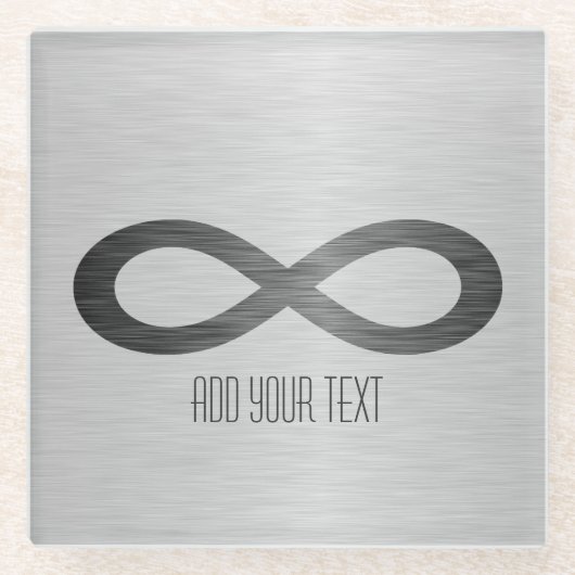 Infinity Symbol フェイク On Metal Texture by STaylor ガラスコースター (正面)