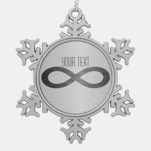 Infinity Symbol フェイク On Metal Texture by STaylor スノーフレークピューターオーナメント (正面)
