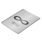 Infinity Symbol フェイク On Metal Texture by STaylor ノートブック (左側)