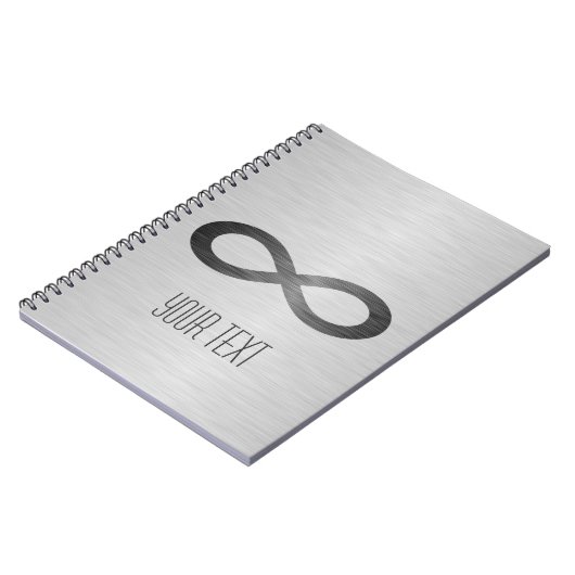 Infinity Symbol フェイク On Metal Texture by STaylor ノートブック (左側)