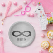 Infinity Symbol フェイク On Metal Texture by STaylor ペーパープレート (パーティー)