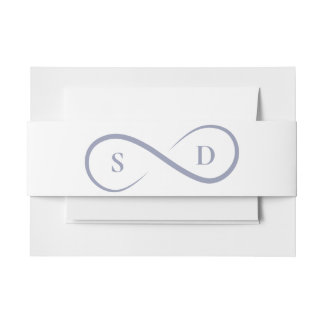 Infinity Symbol Minimalist Powder Blue Wedding 招待状ベリーバンド