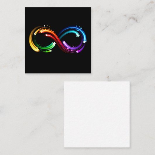 Infinity symbol of rainbow comets スクエア名刺 (正面/裏面)
