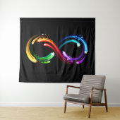 Infinity symbol of rainbow comets タペストリー (インサイチュ(横))