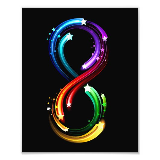 Infinity symbol of rainbow comets フォトプリント            (正面)