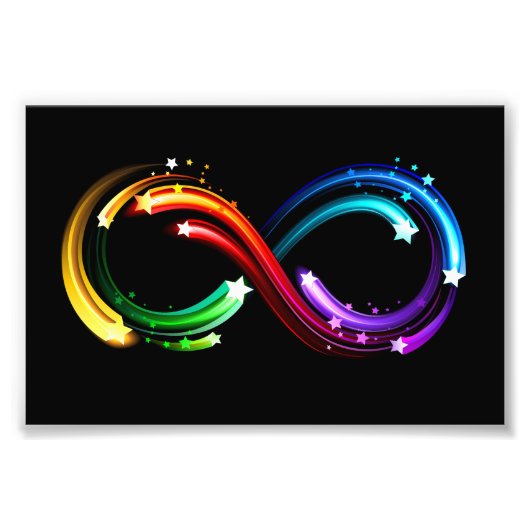 Infinity symbol of rainbow comets フォトプリント            (正面)