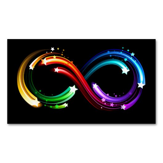Infinity symbol of rainbow comets マグネット名刺 (正面)