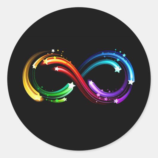 Infinity symbol of rainbow comets ラウンドシール (正面)