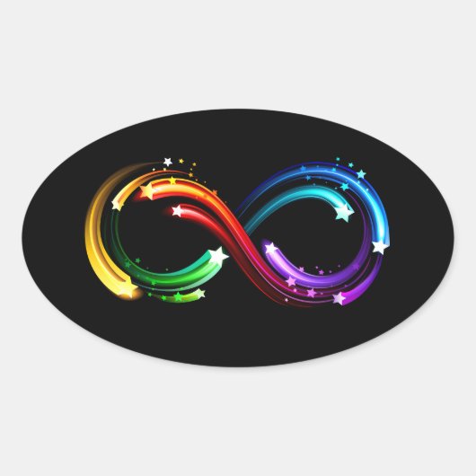 Infinity symbol of rainbow comets 楕円形シール (正面)