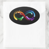 Infinity symbol of rainbow comets 楕円形シール (バッグ)