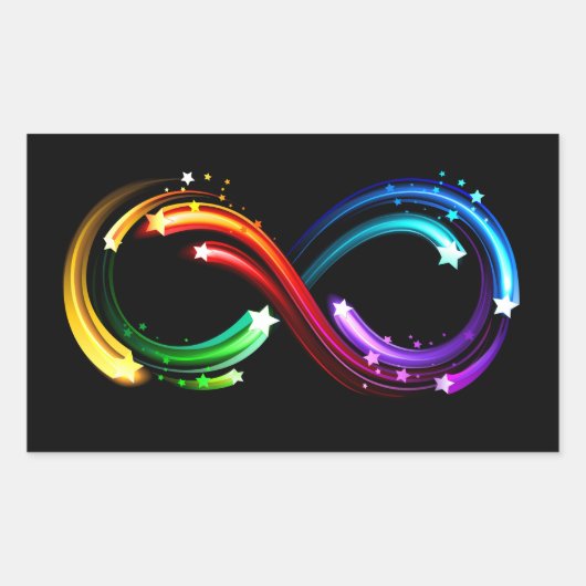 Infinity symbol of rainbow comets 長方形シール (正面)