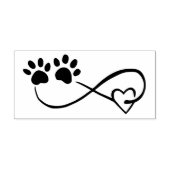 Infinity Symbol with Heart & Paw Prints Art Stamp ラバースタンプ (インプリント)