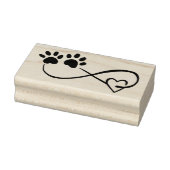 Infinity Symbol with Heart & Paw Prints Art Stamp ラバースタンプ (スタンプ)