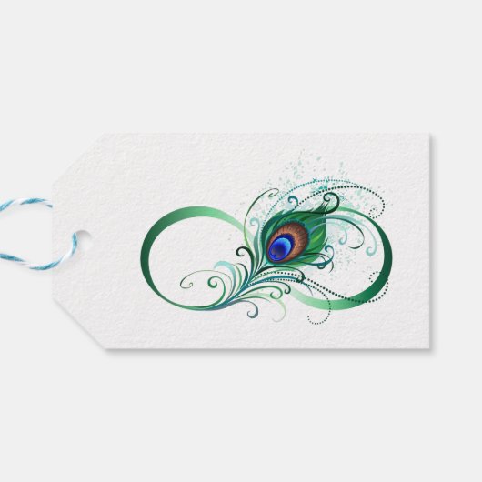 Infinity Symbol with Peacock Feather ギフトタグ (裏面横)