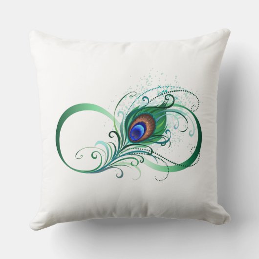 Infinity Symbol with Peacock Feather クッション (裏面)