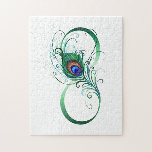 Infinity Symbol with Peacock Feather ジグソーパズル (縦)