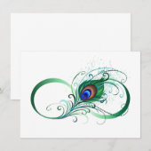 Infinity Symbol with Peacock Feather セーブザデート (正面/裏面)