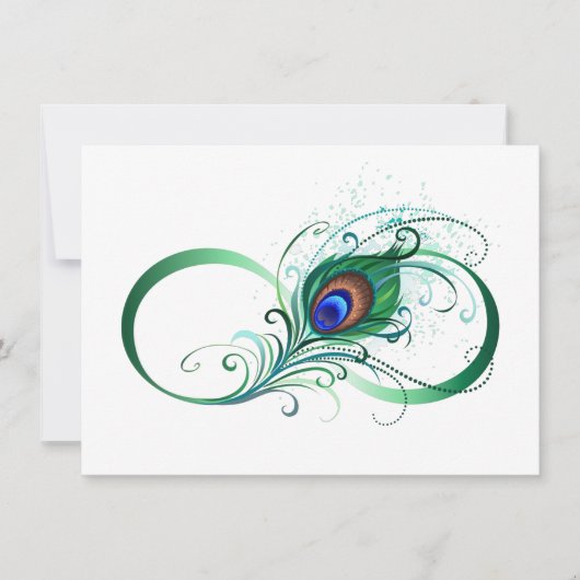 Infinity Symbol with Peacock Feather セーブザデート (正面)