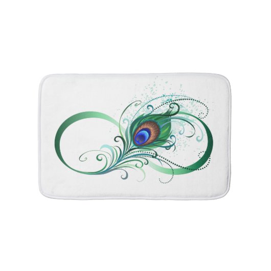 Infinity Symbol with Peacock Feather バスマット (正面)