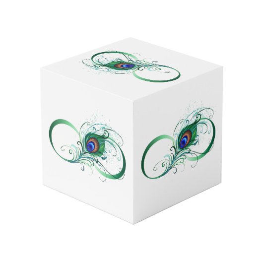 Infinity Symbol with Peacock Feather フォトキューブ (裏面アングル)