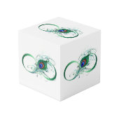 Infinity Symbol with Peacock Feather フォトキューブ (正面アングル)