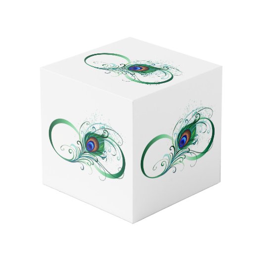 Infinity Symbol with Peacock Feather フォトキューブ (正面アングル)