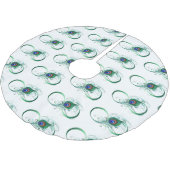 Infinity Symbol with Peacock Feather ブラッシュドポリエステルツリースカート (アングル)