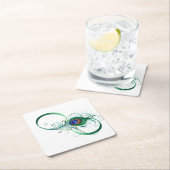 Infinity Symbol with Peacock Feather ペーパーコースター (インサイチュ)