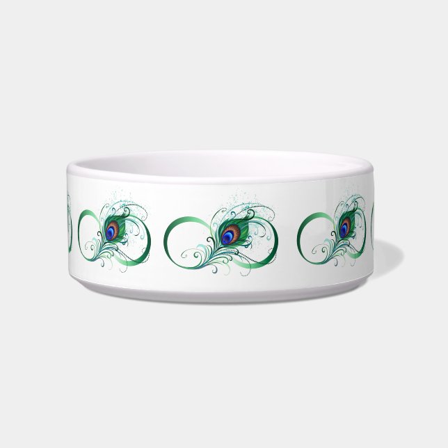 Infinity Symbol with Peacock Feather ボウル (正面)