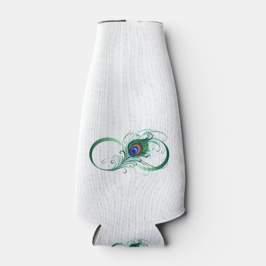 Infinity Symbol with Peacock Feather ボトルクーラー (正面)