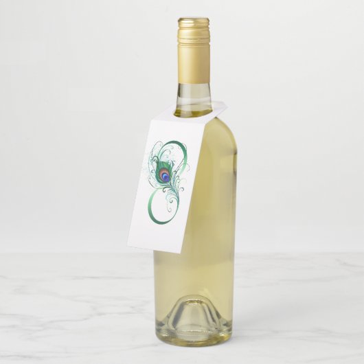 Infinity Symbol with Peacock Feather ボトルネックタグ (アングル)