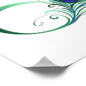 Infinity Symbol with Peacock Feather ポスター (角)